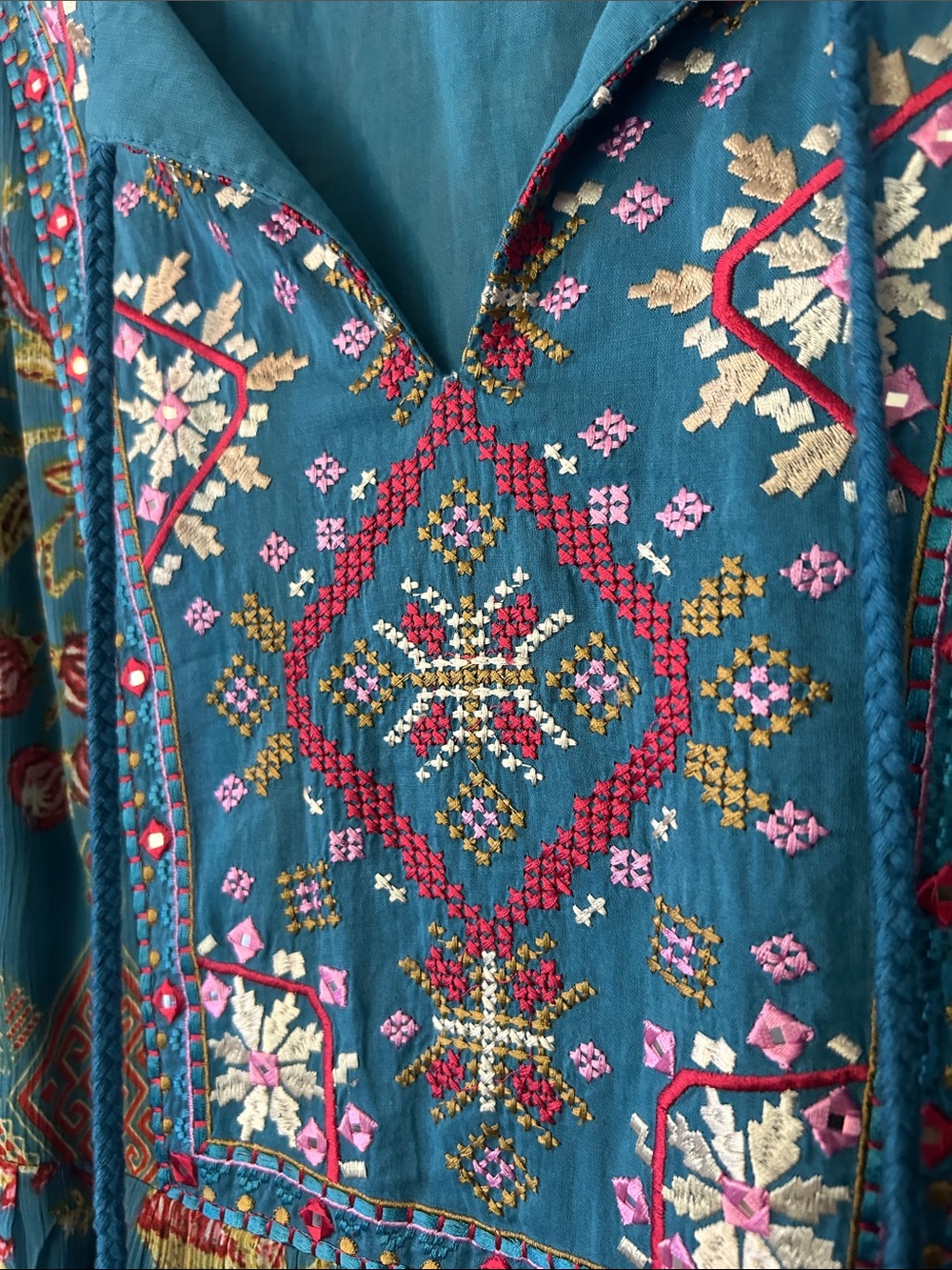 Soft surroundings tunic Vneck long sleeve NWOT fully lined size large
